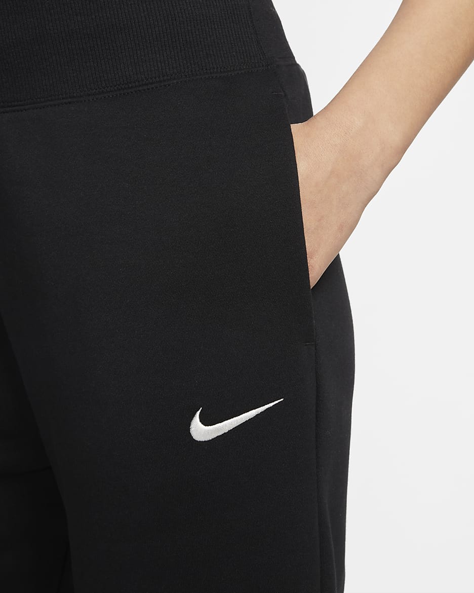 Nike Sportswear Phoenix Fleece joggebukse med høyt liv til dame - Svart/Sail