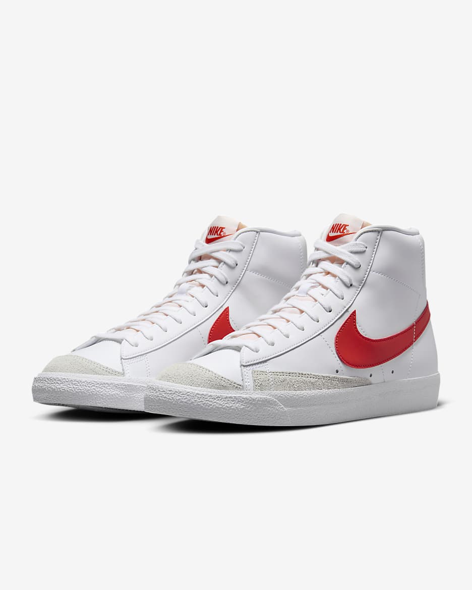 Tenis para hombre Nike Blazer Mid '77 Vintage - Blanco/Blanco cumbre/Rojo picante