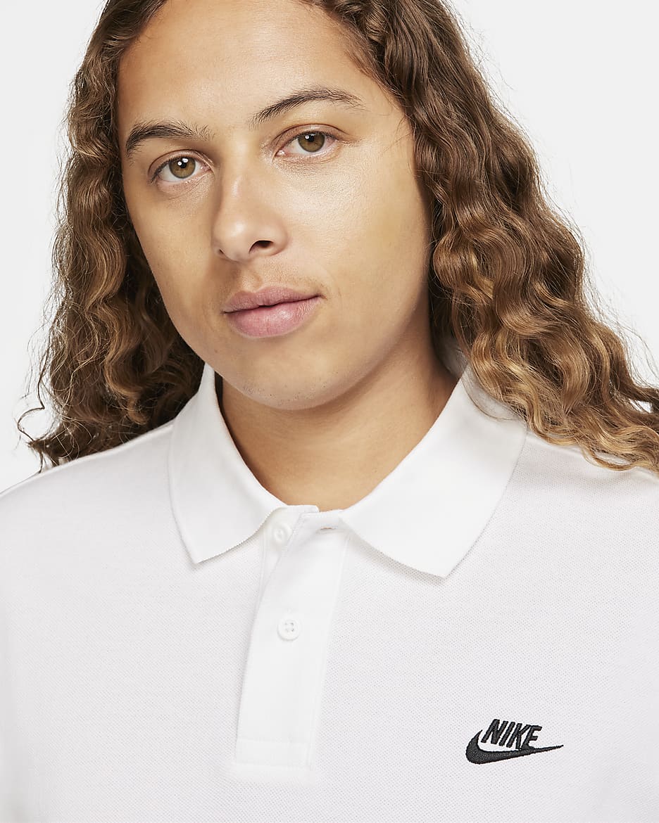 Polo de manga corta para hombre Nike Club - Blanco/Negro