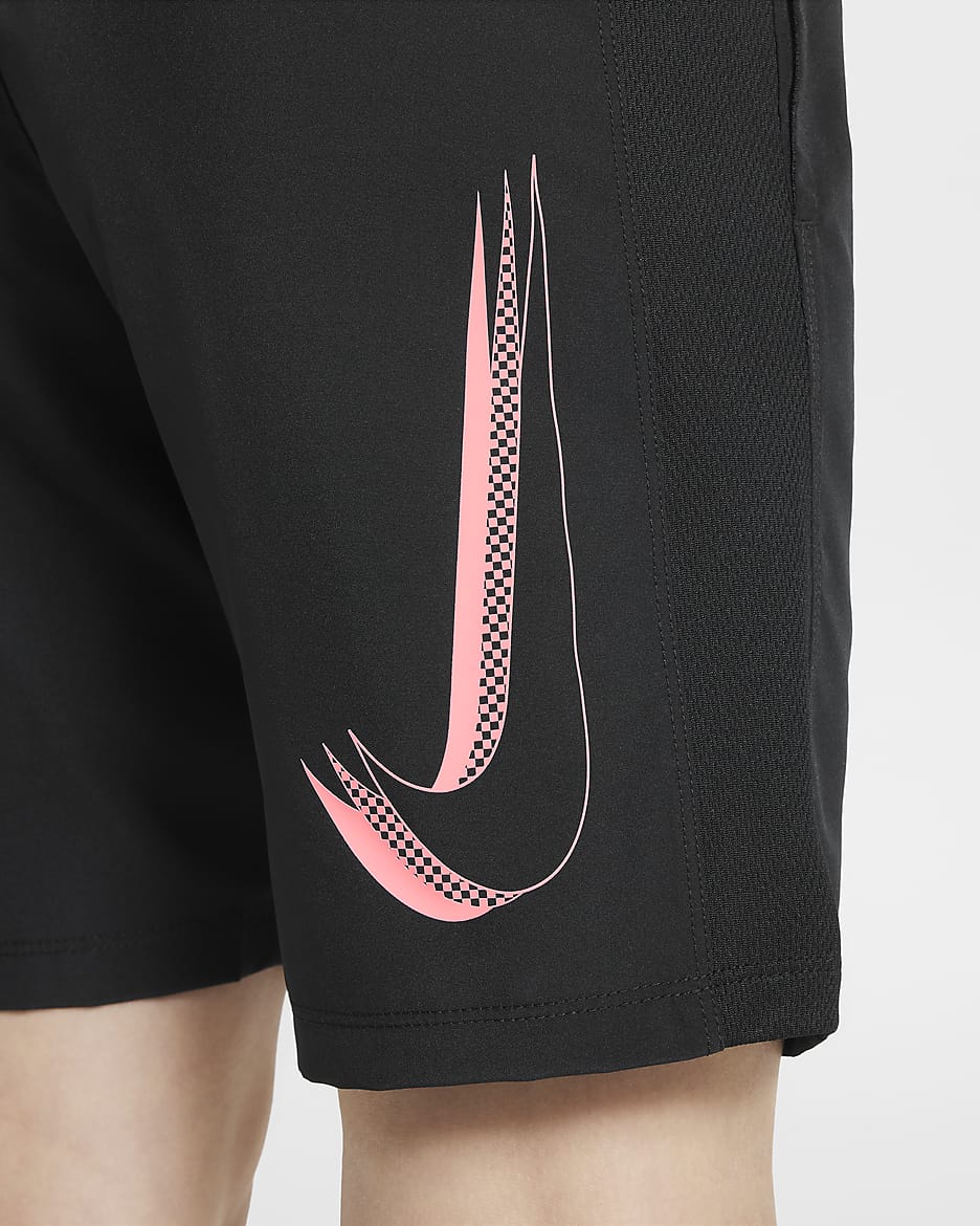 Nike Dri-FIT Academy23 Fußballshorts für ältere Kinder - Schwarz/Schwarz/Sunset Pulse