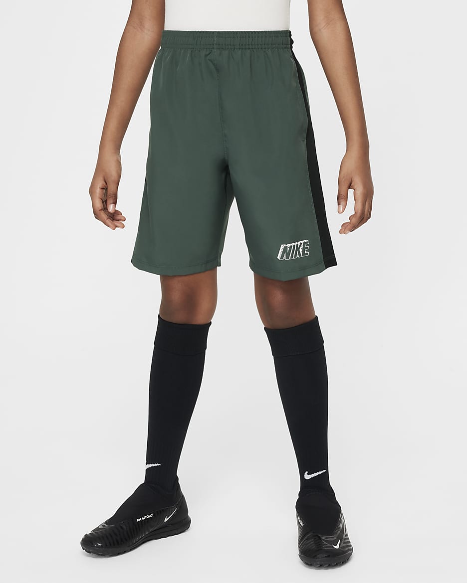 Nike Dri-FIT Academy Big Kids' Soccer Shorts - Vintage Green/Black/White