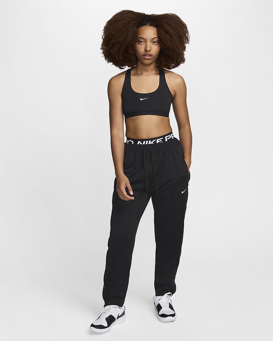 Pantalon de basket à boutons-pression Nike Dri-FIT pour femme - Noir/Noir/Blanc