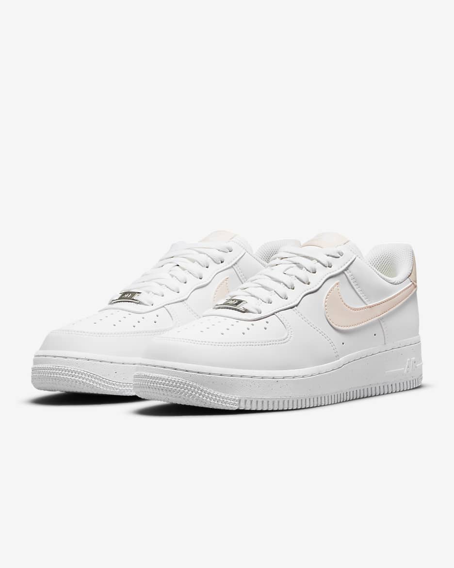 Nike Air Force 1 '07 Next Nature Women's Shoes - White/Black/Metallic Silver/Pale Coral