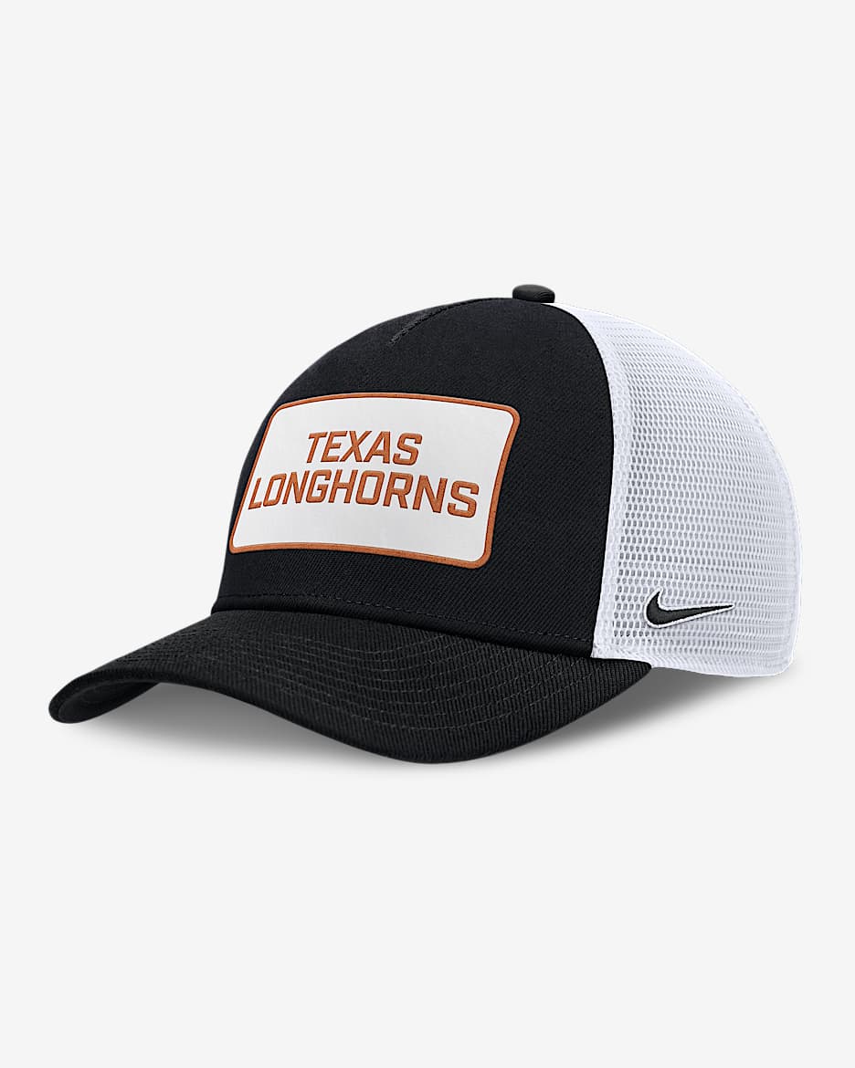 Gorra de rejilla universitaria Nike Nike ajustable para hombre Texas On-Field Rise - Negro