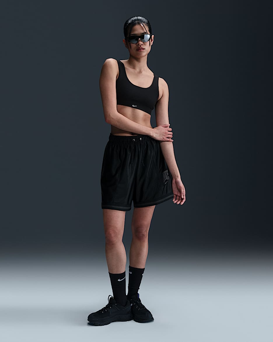 Shorts con gráfico de tiro medio holgados para mujer Nike Sportswear - Negro/Antracita/Antracita