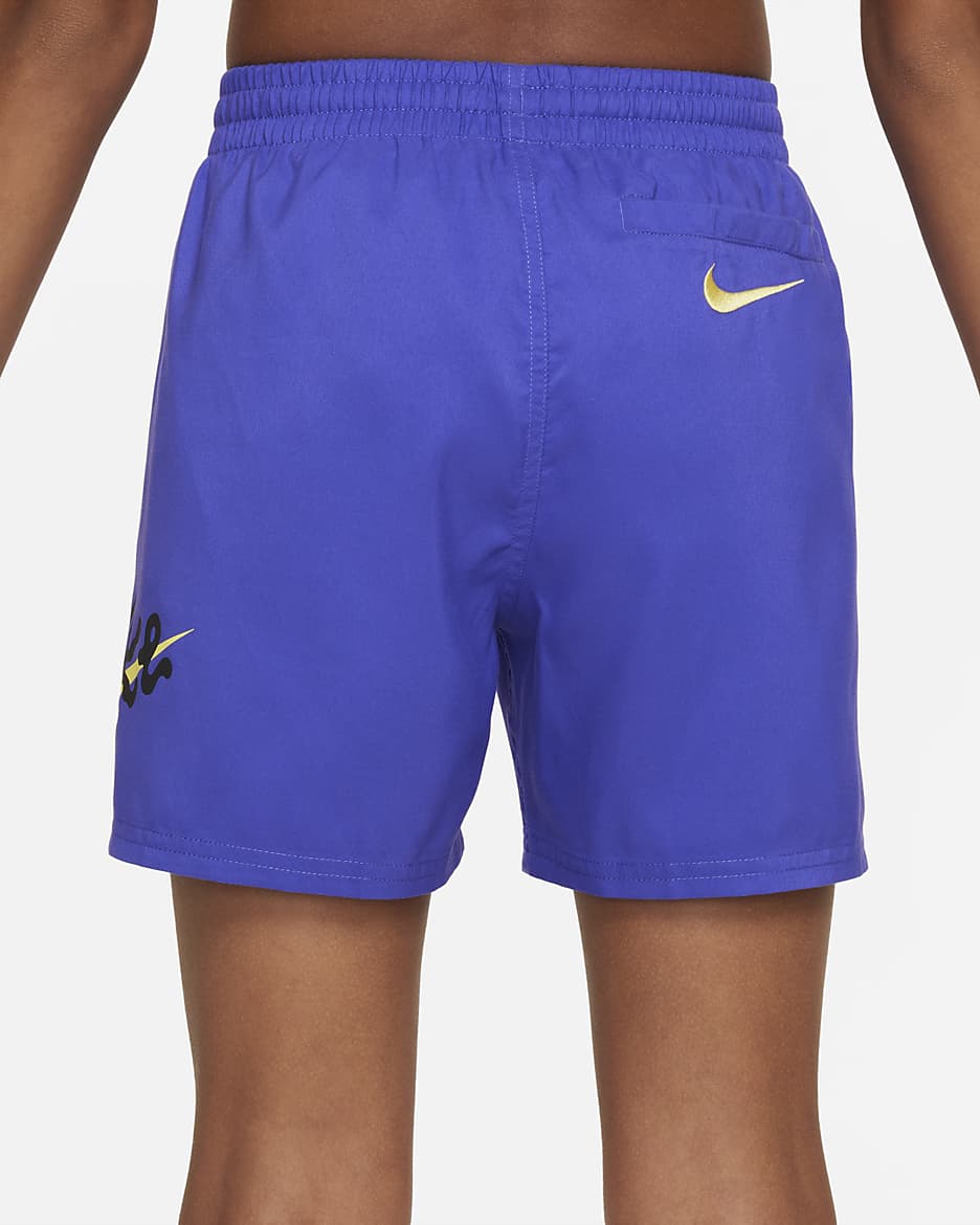 Shorts de vóleibol de 10 cm para niño talla grande Nike Swim Scribble - Violeta persa