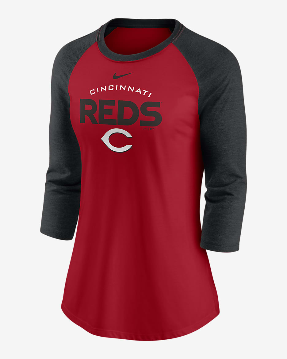 Nike Modern Baseball Arch (MLB Cincinnati Reds) Women's 3/4-Sleeve T-Shirt - Red