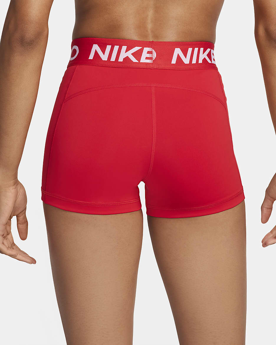 Nike Pro Women's 3" Shorts - University Red/White