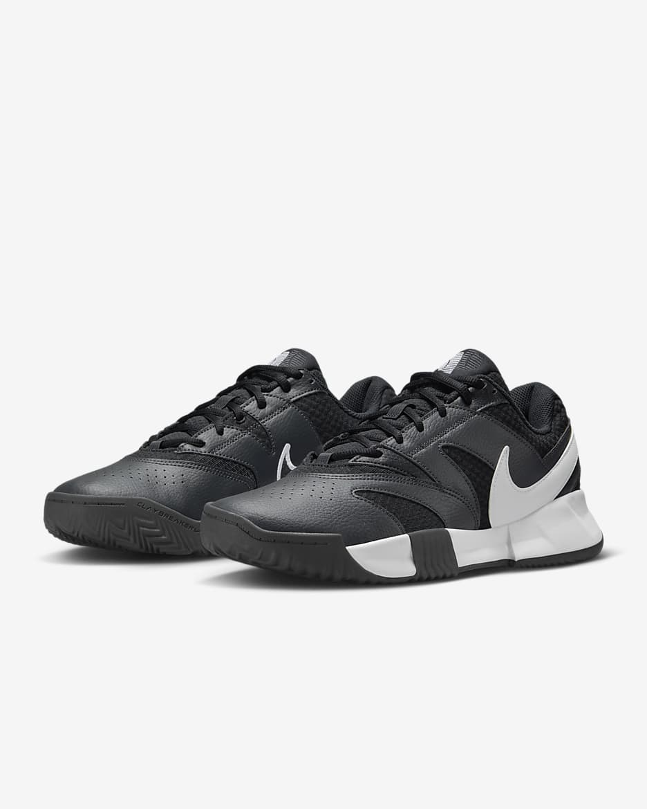 Calzado de tenis para cancha de arcilla para hombre NikeCourt Lite 4 - Negro/Antracita/Blanco