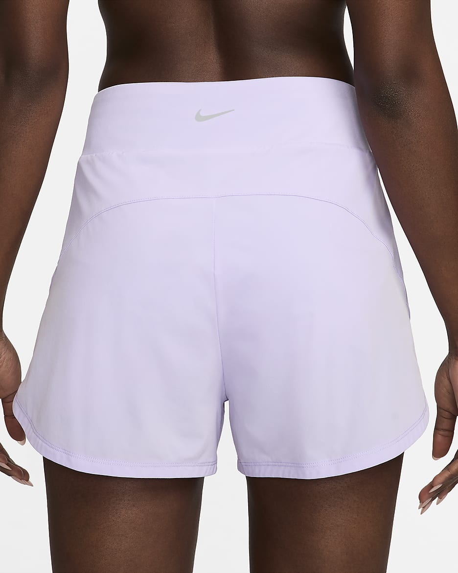 Nike Bliss Dri-FIT Fitness-Shorts mit Futter und hohem Taillenbund für Damen (ca. 7,5 cm) - Lilac Bloom