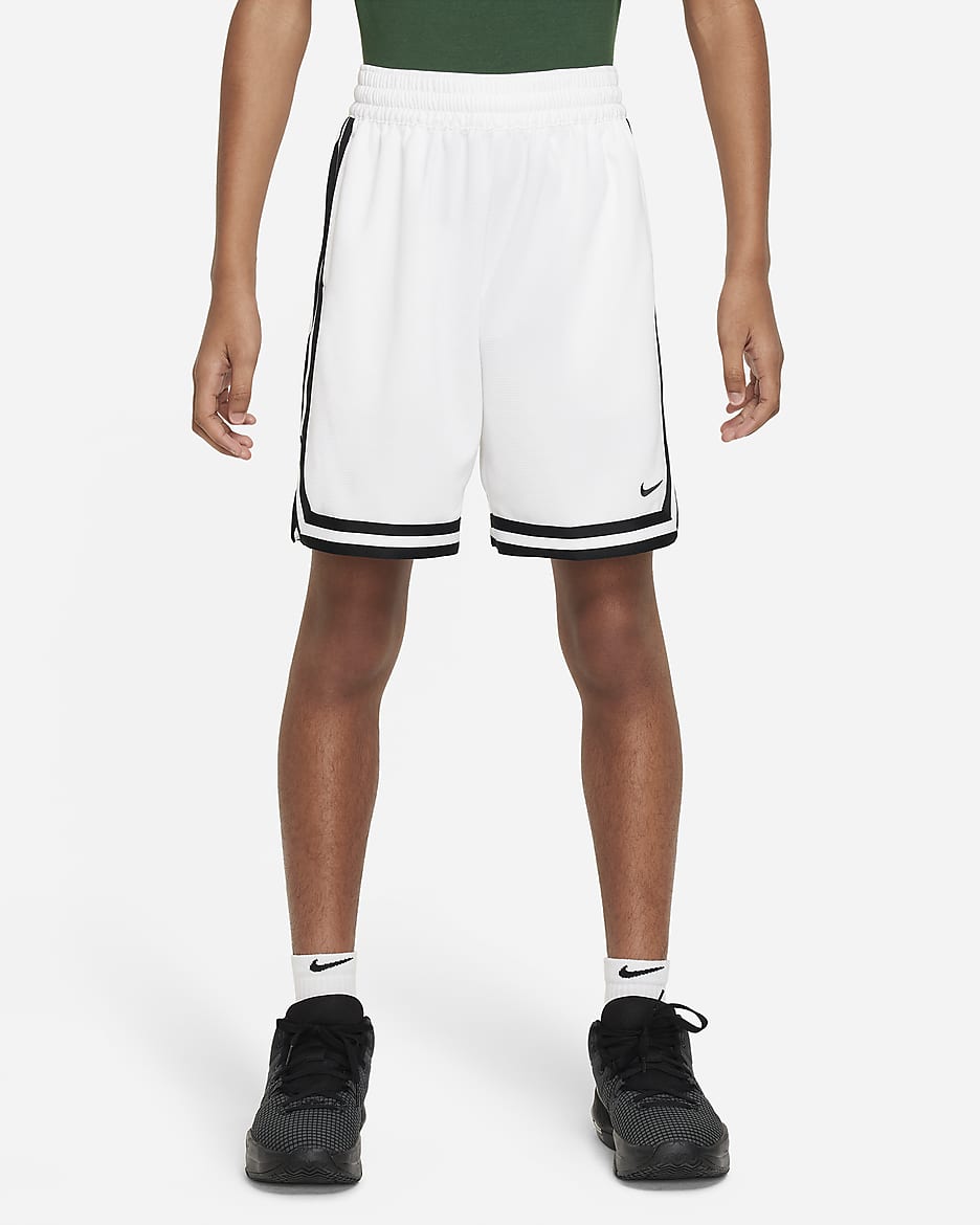 Shorts de básquetbol para niños talla grande Nike Dri-FIT DNA - Blanco/Negro