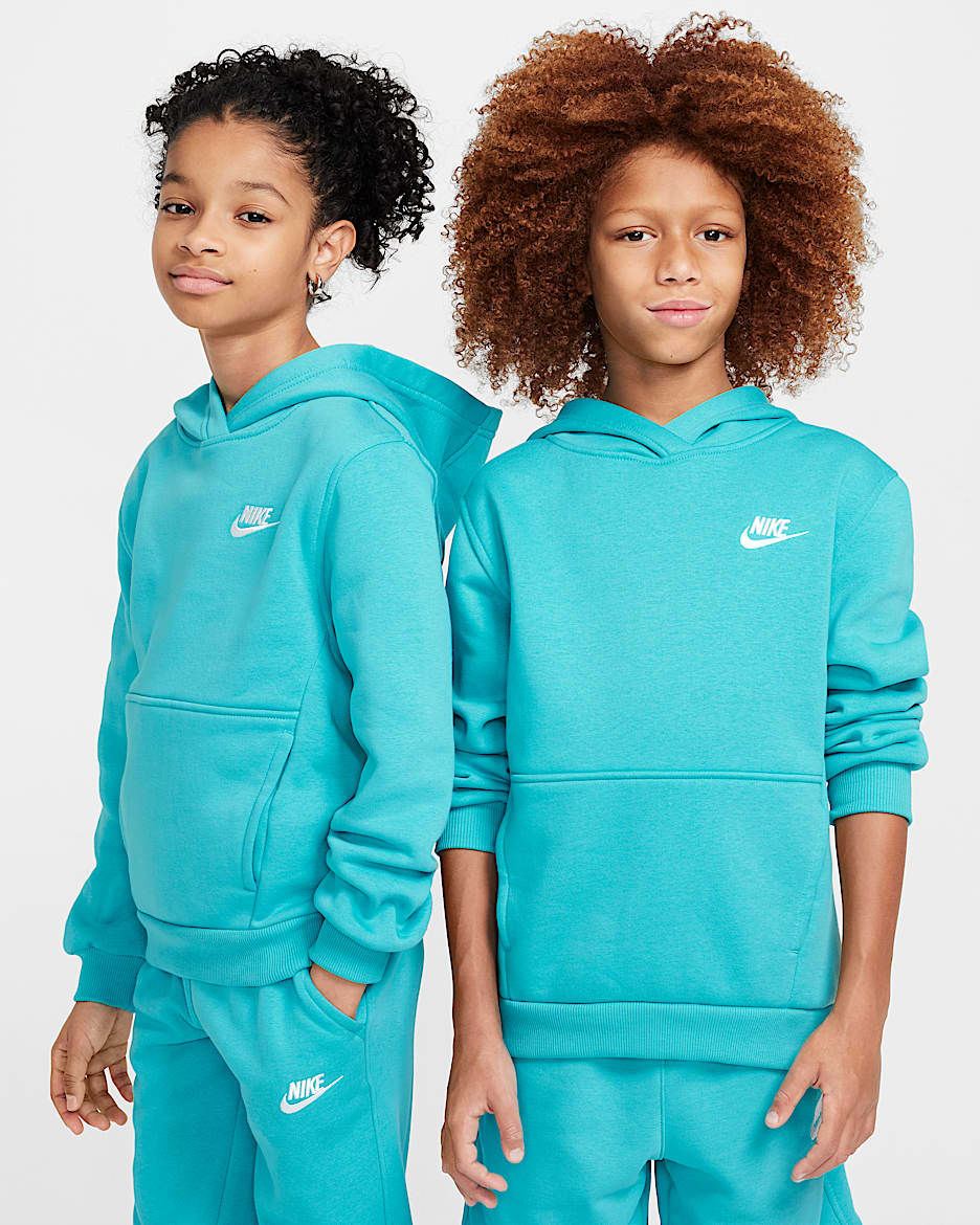Sweat à capuche Nike Sportswear Club Fleece pour ado - Dusty Cactus/Blanc