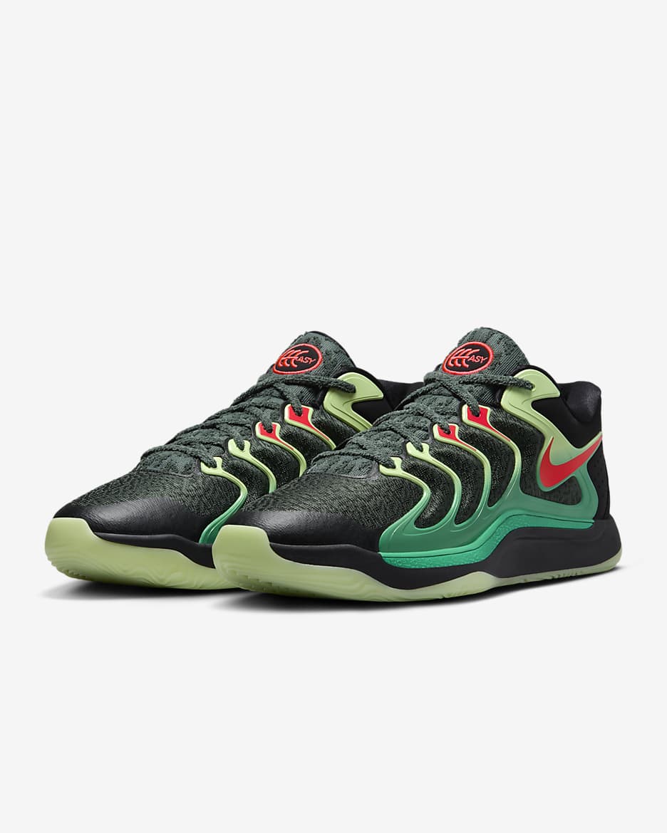 KD17 EP Basketball Shoes - Black/Vintage Green/Night Forest/Bright Crimson