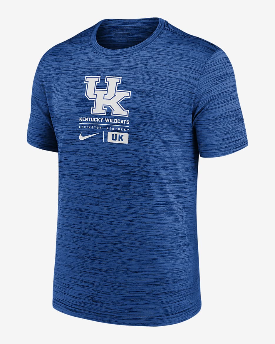 Playera universitaria Nike Dri-FIT para hombre Kentucky Wildcats Campus Center Block Velocity - Royal