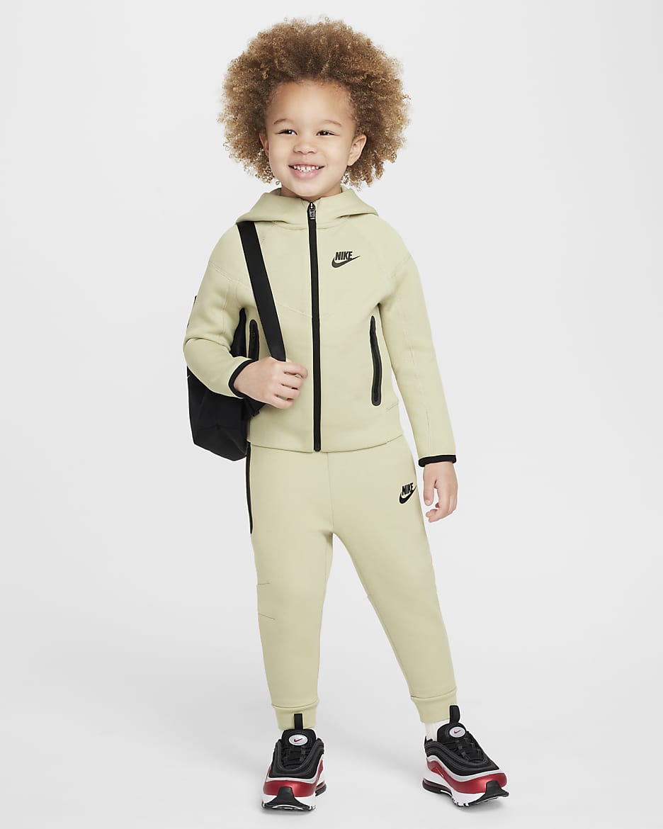 Nike Sportswear Tech Fleece Full-Zip Set Toddler 2-Piece Hoodie Set - Olive Aura