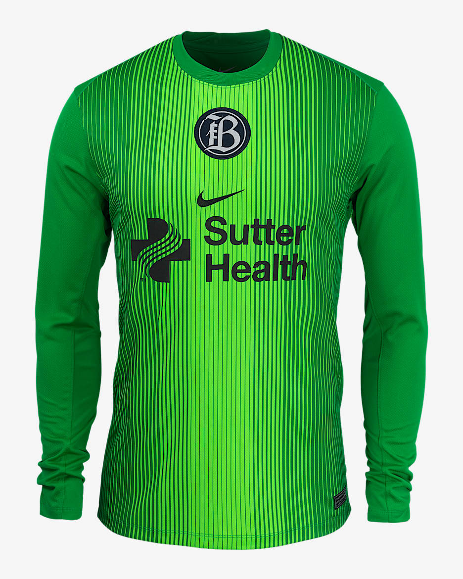 Jersey Nike de la NWSL Replica del Bay FC portero 2025 Stadium para hombre - Verde strike/Verde estadio