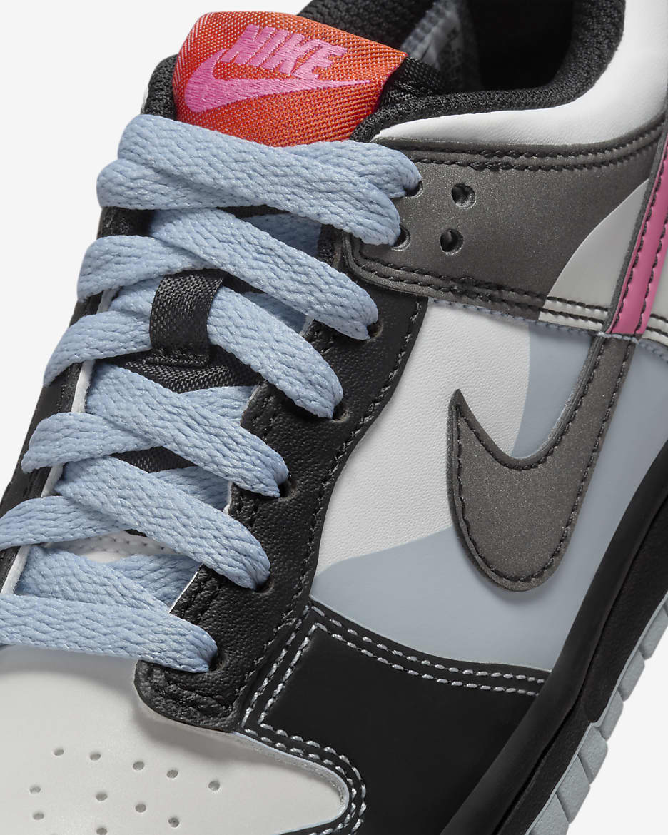 Nike Dunk Low SE Older Kids' Shoes - Summit White/Black/Playful Pink/Light Armoury Blue