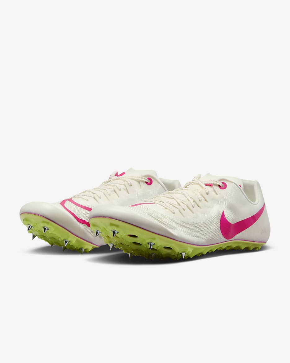 Nike Ja Fly 4 Track and Field sprinting spikes - Sail/Light Lemon Twist/Fierce Pink