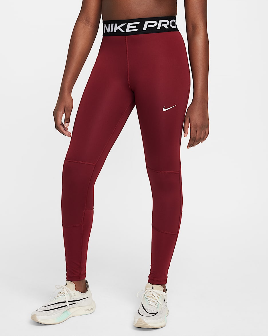 Nike Pro Dri-FIT Older Kids' (Girls') Leggings - Team Red/Black/White