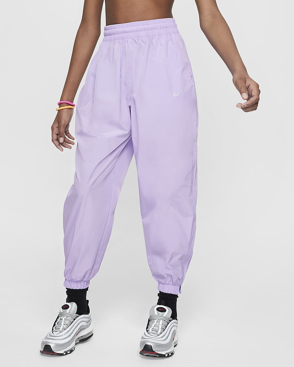 Nike Sportswear Older Kids' (Girls') Woven Trousers - Hydrangeas/Light Bone