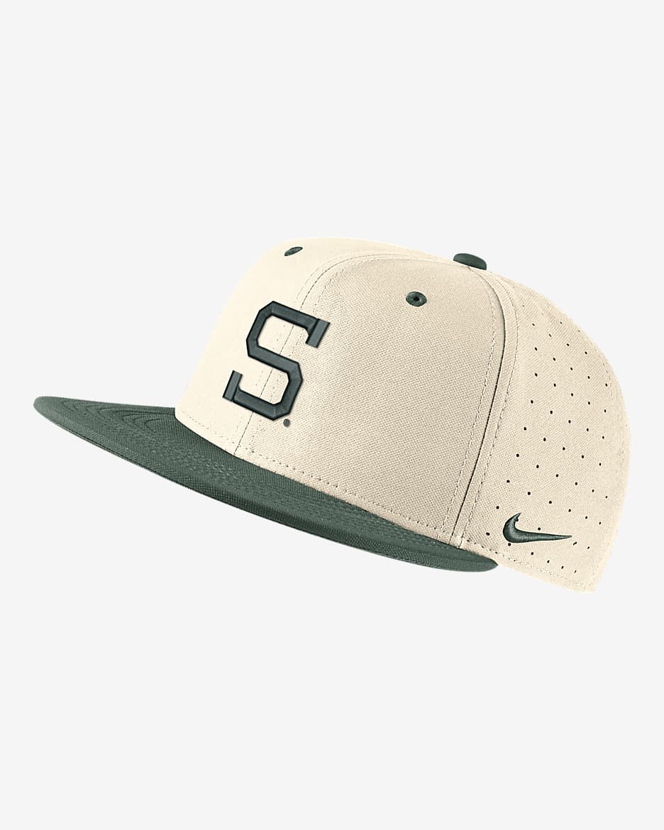 Gorro de béisbol ajustado Nike College Michigan State - Fantasma