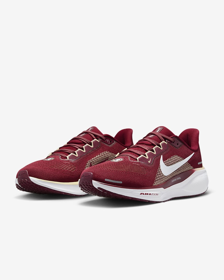 Florida State Pegasus 41 Men's Nike College Road Running Shoes - Team Maroon/White/Team Gold/White