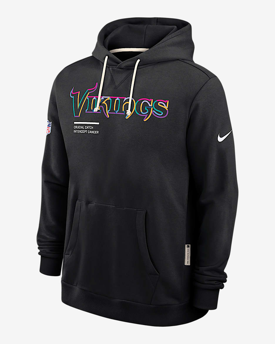 Minnesota Vikings Crucial Catch Sideline Men's Nike Dri-FIT NFL Pullover Hoodie - Black