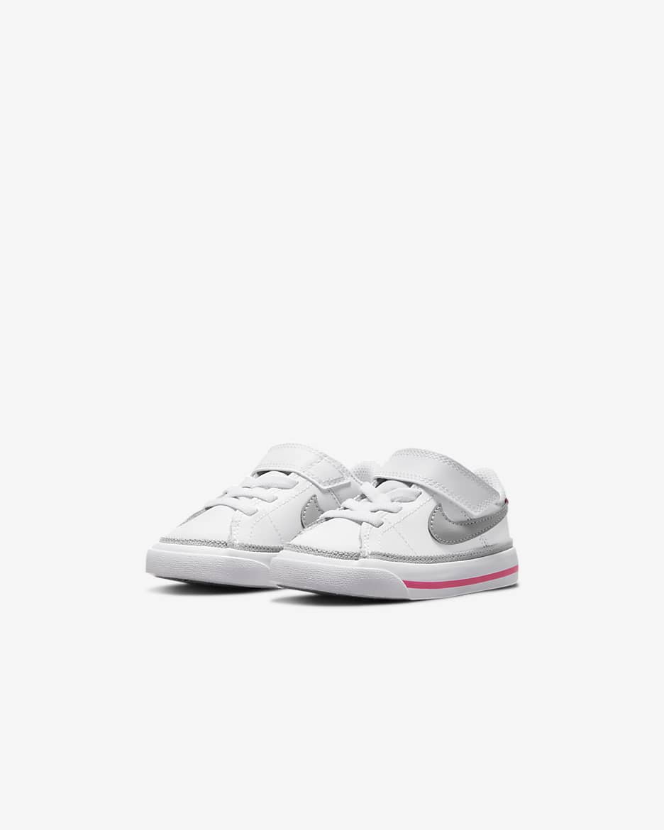 NikeCourt Legacy Baby/Toddler Shoes - White/Pink Prime/Kumquat/Light Smoke Grey