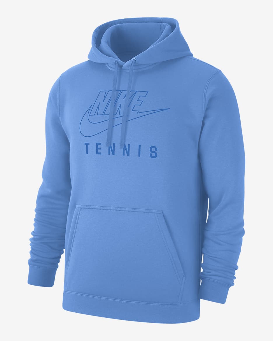 Nike Swoosh Club Fleece Men's Tennis Pullover Hoodie - University Blue