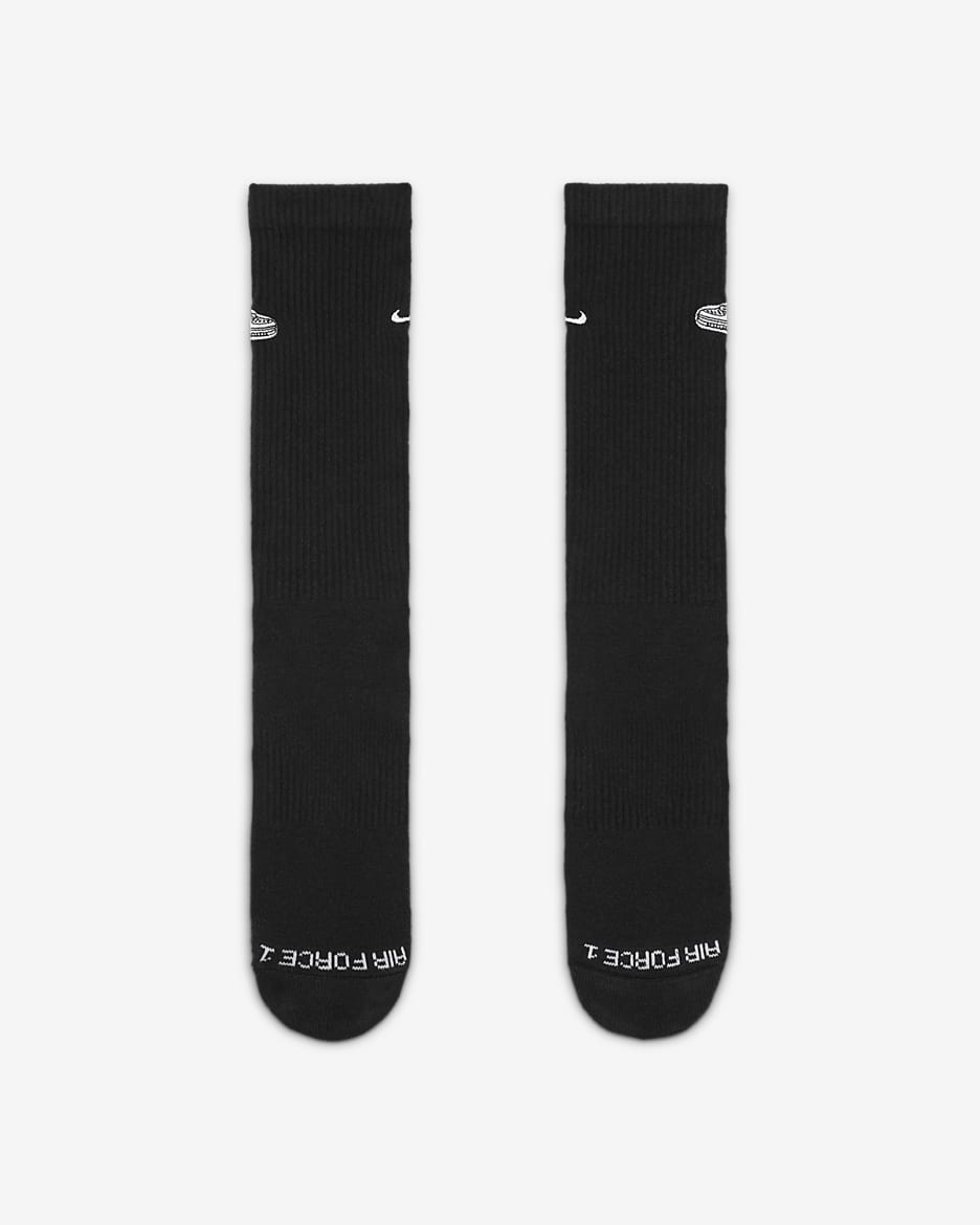 Nike Everyday Plus Cushioned Crew Socks (1 Pair) - Black/White