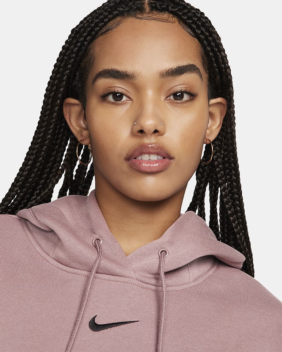 Nike Sportswear Phoenix Fleece Women's Over-Oversized Pullover Hoodie - Smokey Mauve/Black