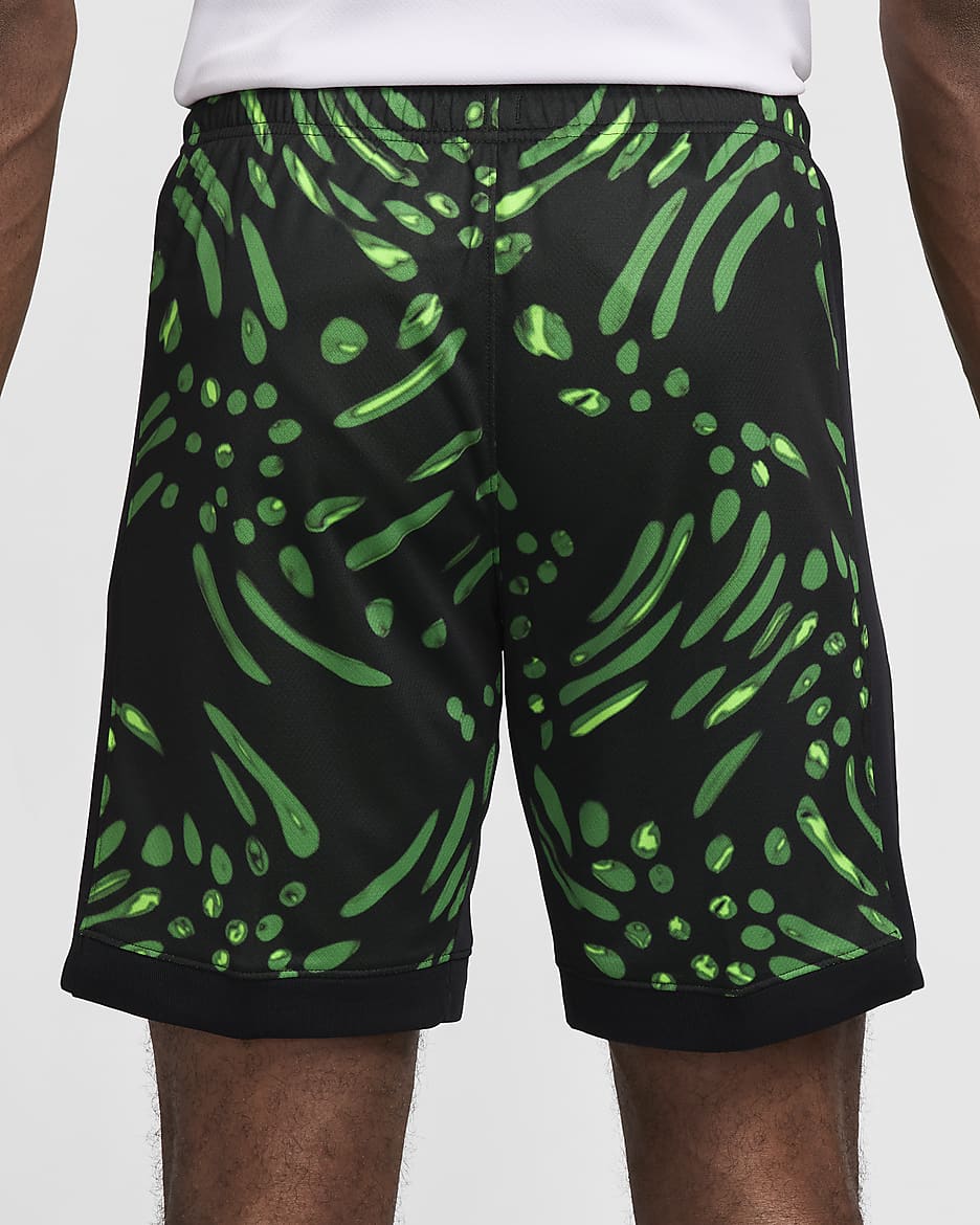 Nigeria 2024 Stadium Away Nike Dri-FIT-Replica-Fußballshorts für Herren - Schwarz/Lucky Green/Weiß