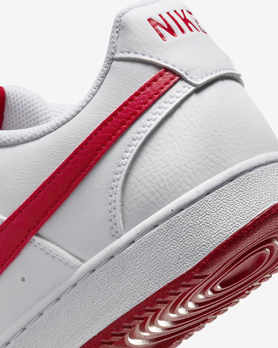 Tenis para hombre Nike Court Vision Low Next Nature - Blanco/Rojo universitario