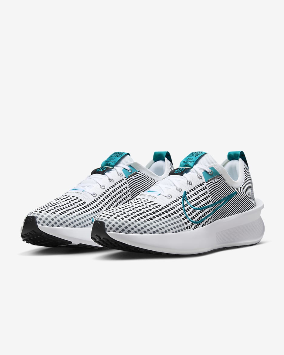 Nike Interact Run Men's Road Running Shoes - White/Black/White/Dusty Cactus