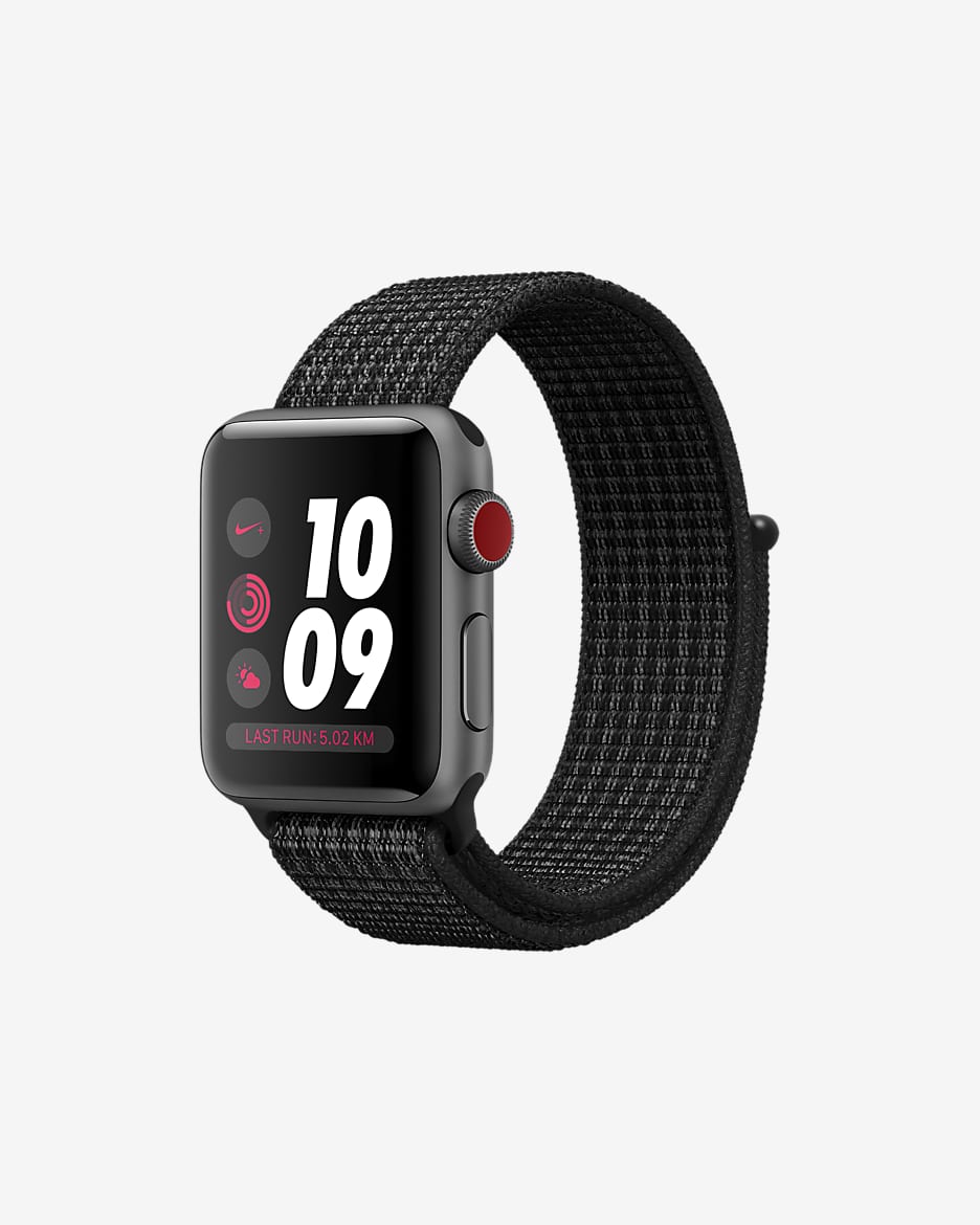 Montre de running Apple Watch Nike+ Series 3 (GPS + Cellular) 38mm Open Box - Noir/Pure Platinum