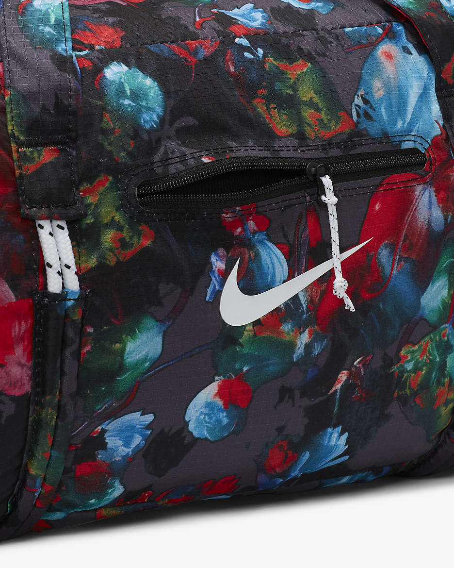 Nike Printed Stash Duffel (21L) - Black/Black/White