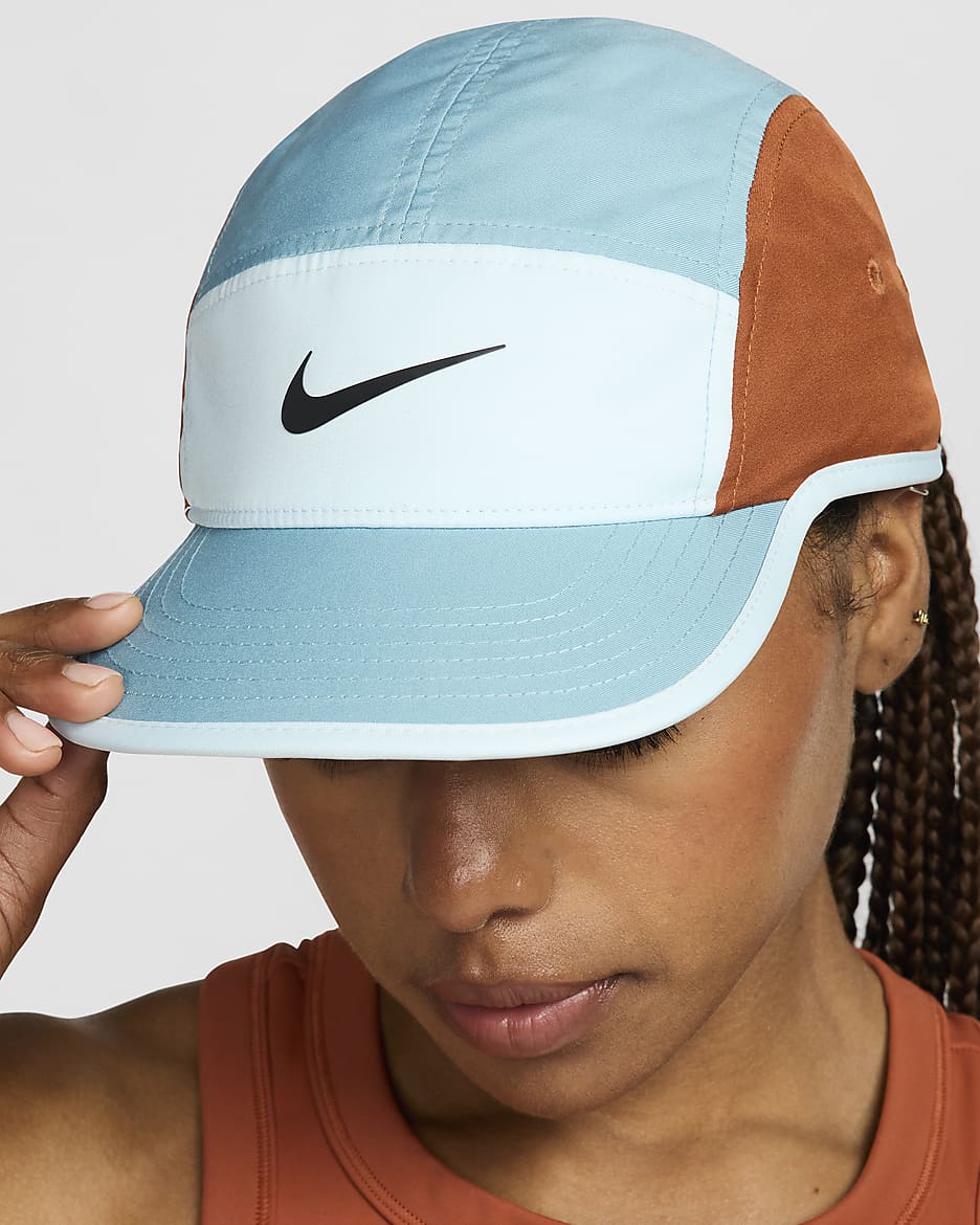 Nike Dri-FIT Fly Unstructured Swoosh Cap - Denim Turquoise/Glacier Blue/Dark Russet/Black