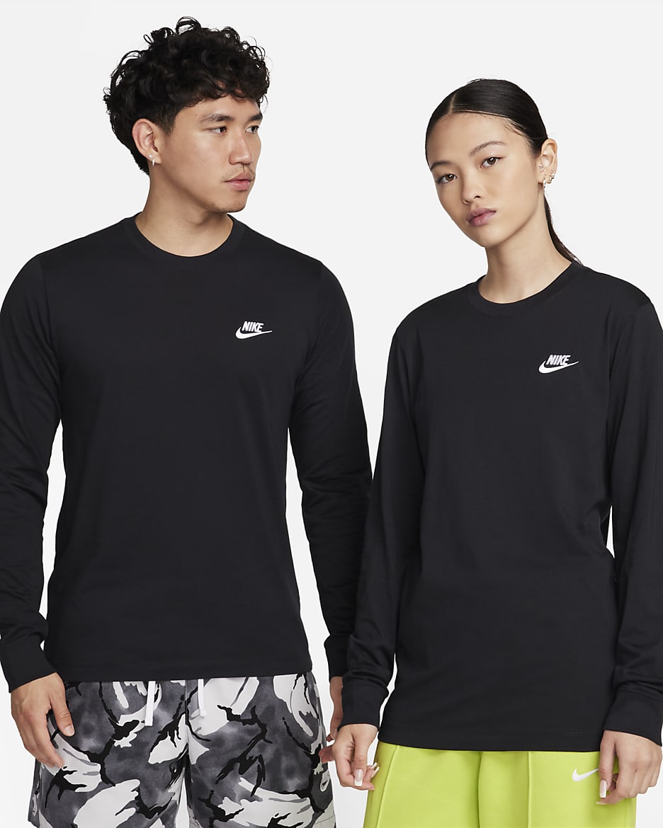 Nike Sportswear Men's Long-Sleeve T-Shirt - Black/White