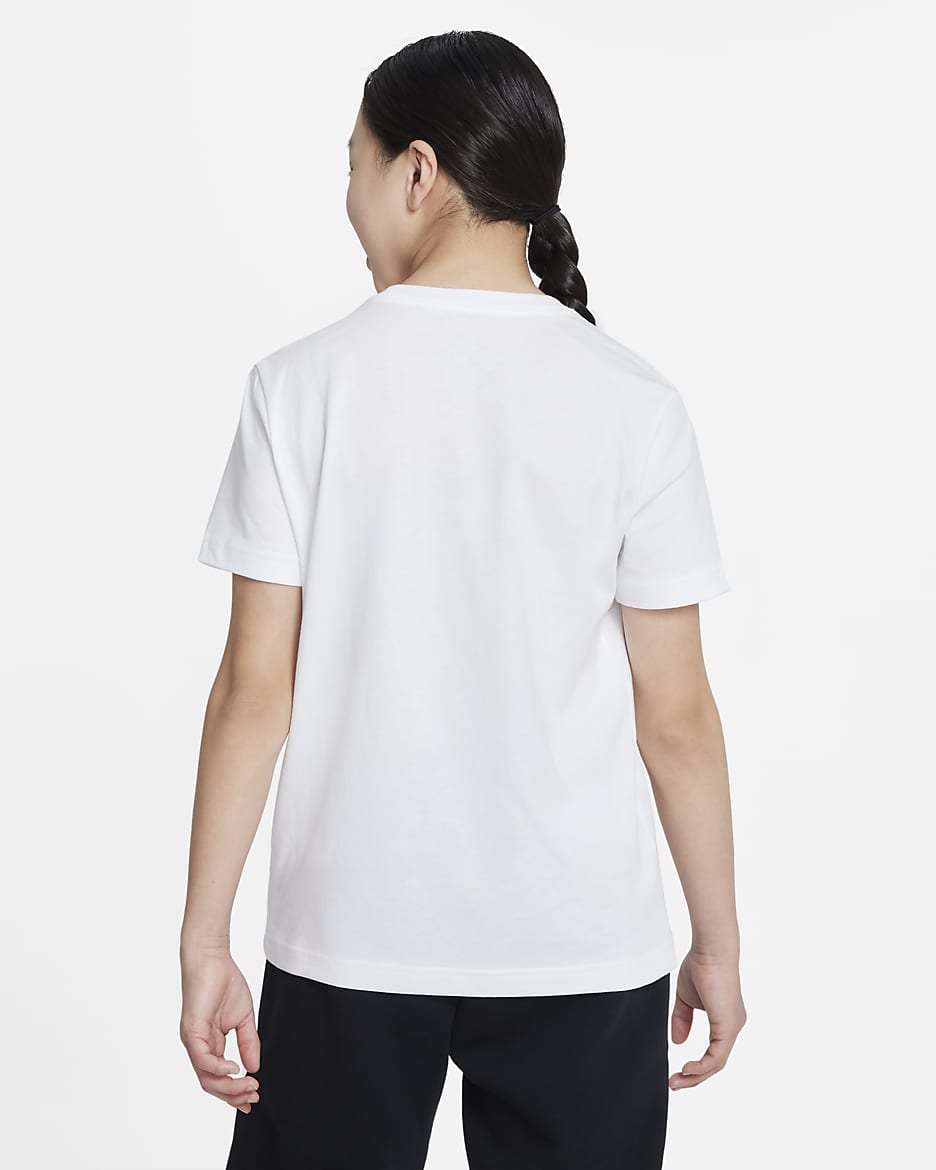 Nike Sportswear-T-shirt til større børn (piger) - hvid/sort