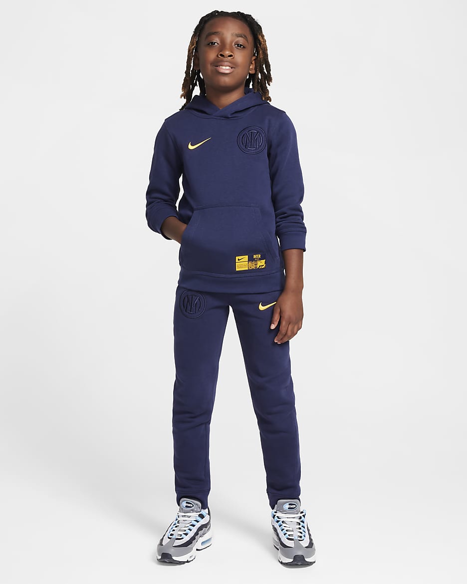 Inter Mailand Club Third Nike Fußball-Hoodie (ältere Kinder, Jungen) - Blackened Blue/University Gold