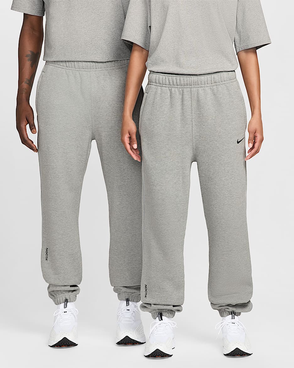 NOCTA NOCTA Fleece-Trainingshose - Dark Grey Heather/Matte Silver/Schwarz