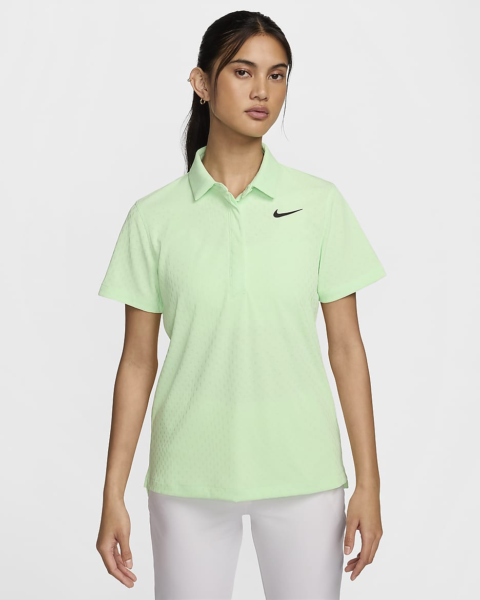 Nike Tour Dri-FIT ADV kortermet golftrøye til dame - Vapor Green/Svart