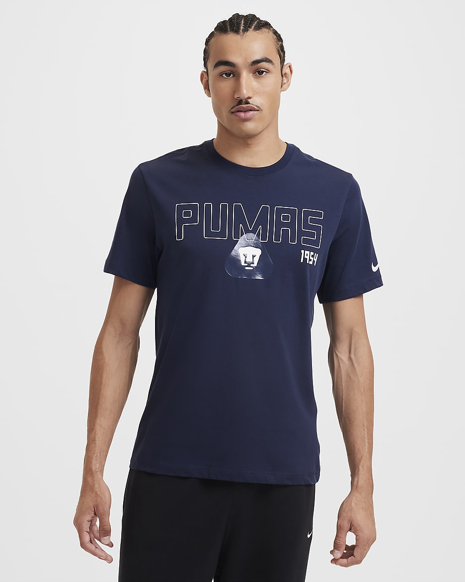 Playera de fútbol Nike para hombre Pumas UNAM Heritage - Obsidiana