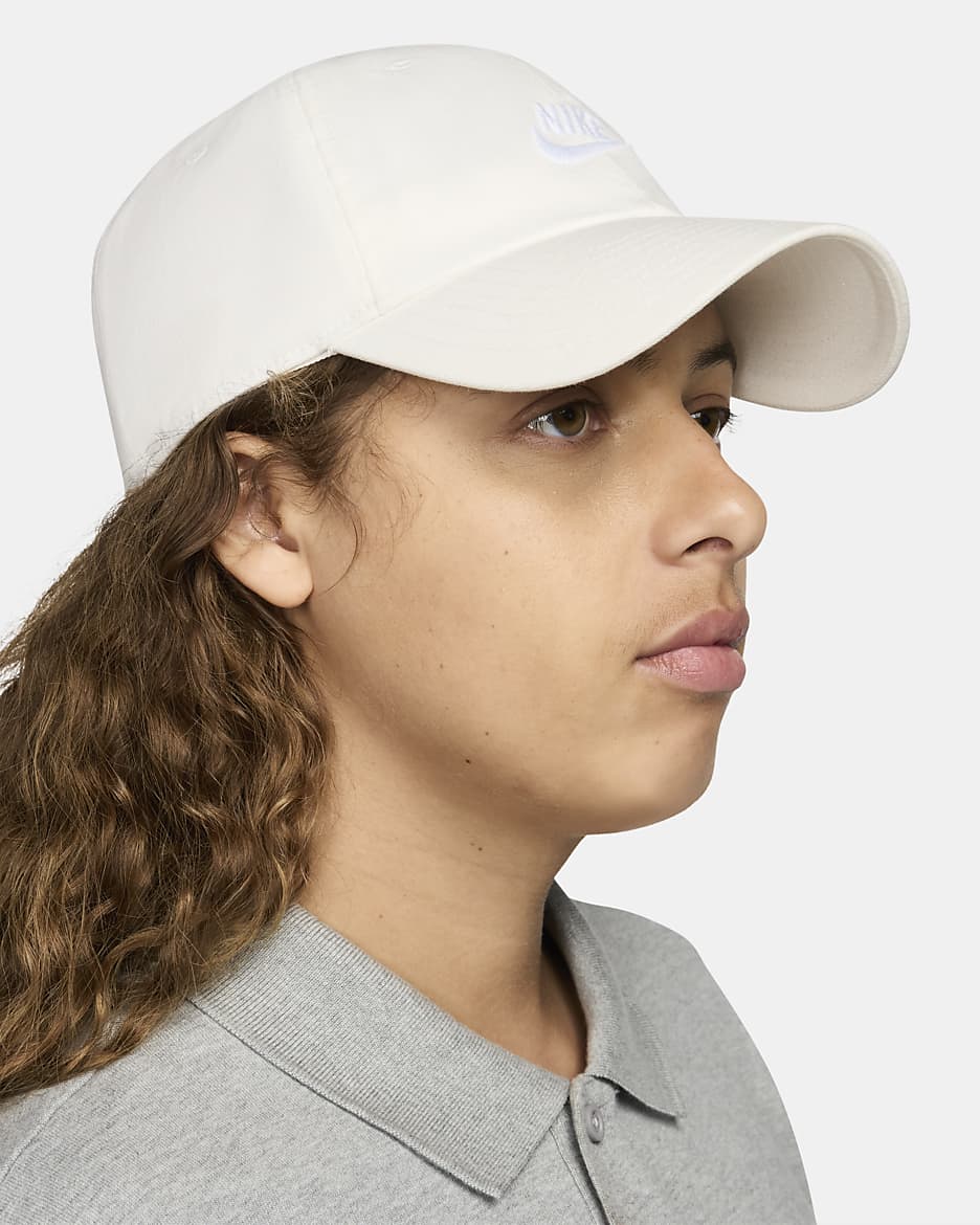 Casquette délavée souple Futura Nike Club pour enfant - Sail/Blanc