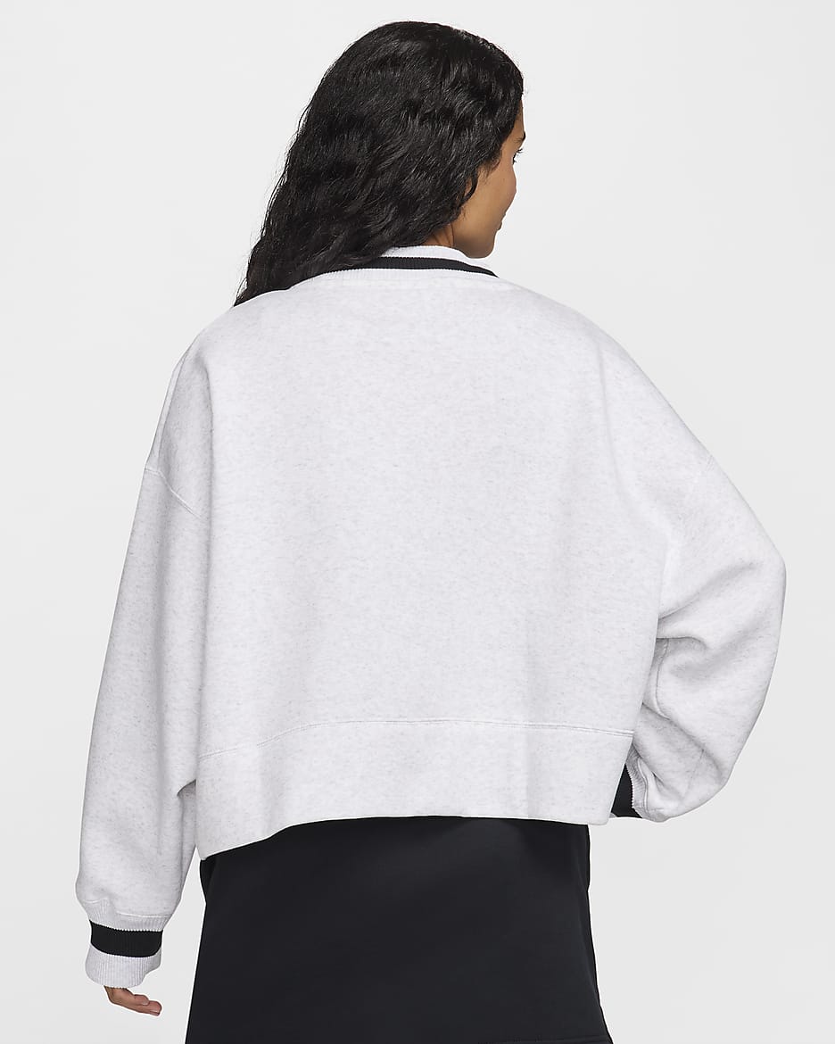 Cardigan extraoversized para mujer Nike Sportswear Phoenix Fleece - Abedul jaspeado/Abedul jaspeado/Negro