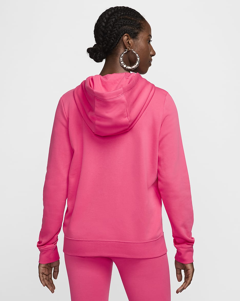 Sudadera con gorro sin cierre para mujer Nike Sportswear Club Fleece - Rosa margarita/Blanco