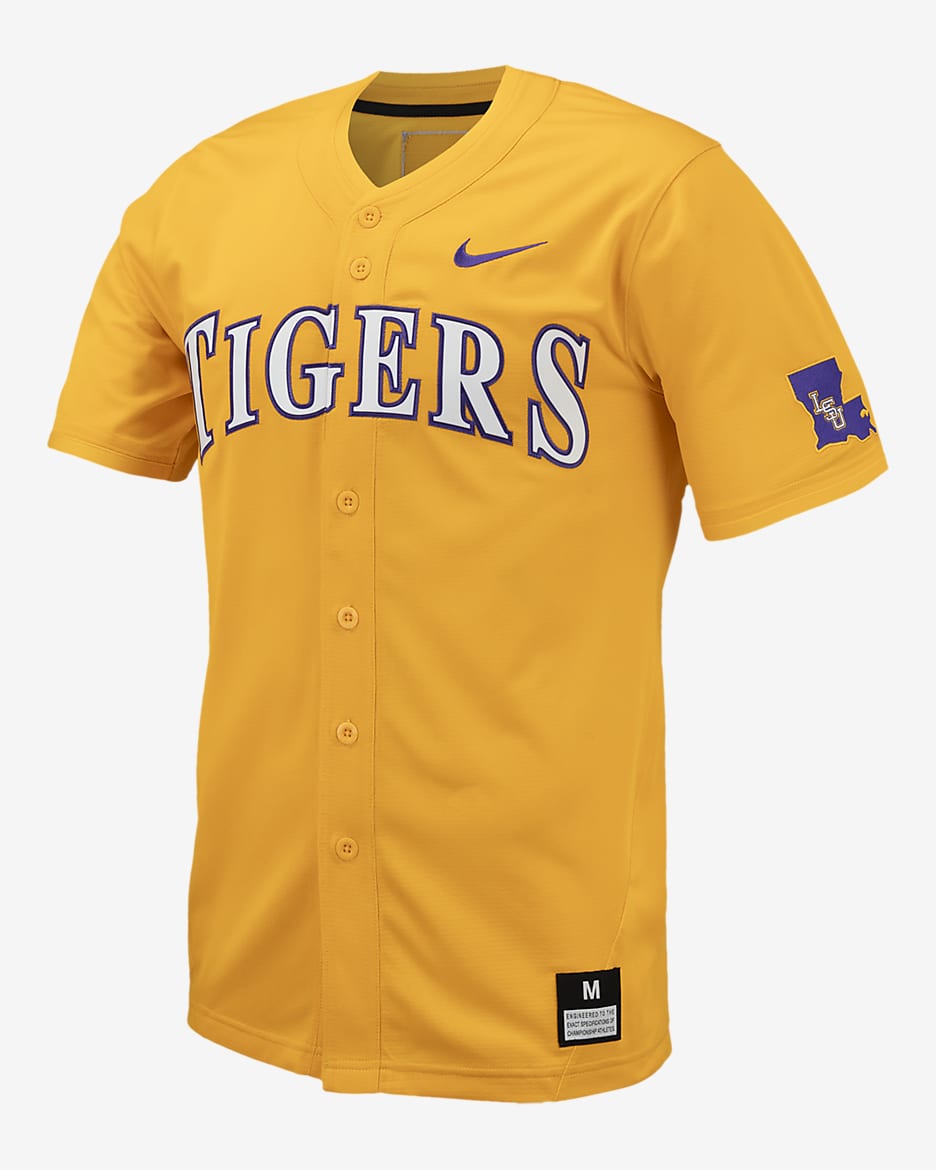 Jersey de béisbol universitario Nike Replica para hombre LSU - Oro universitario