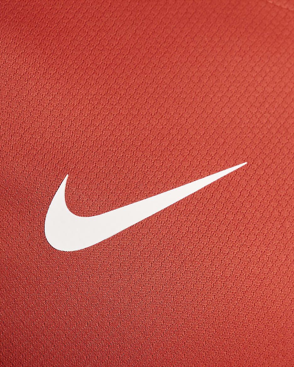 Haut de foot à manches courtes Dri-FIT Nike Strike pour homme - Dragon Red/Blanc/Iron Grey/Blanc