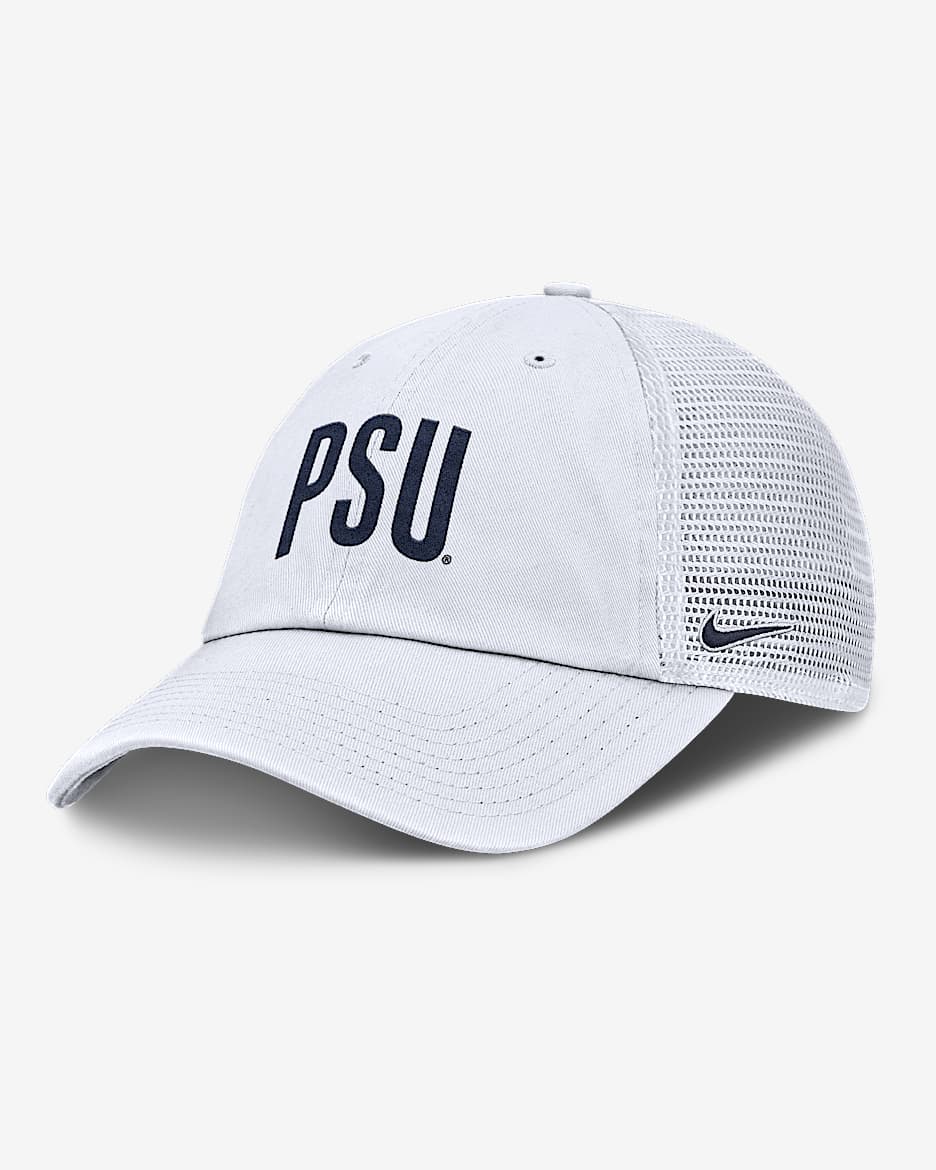 Gorra de rejilla universitaria Nike ajustable para hombre Penn State Primetime Campus Club - Blanco