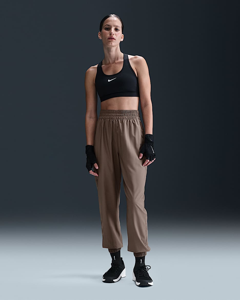 Nike One Women's Dri-FIT High-Waisted 7/8 Joggers - Mink Brown/Black